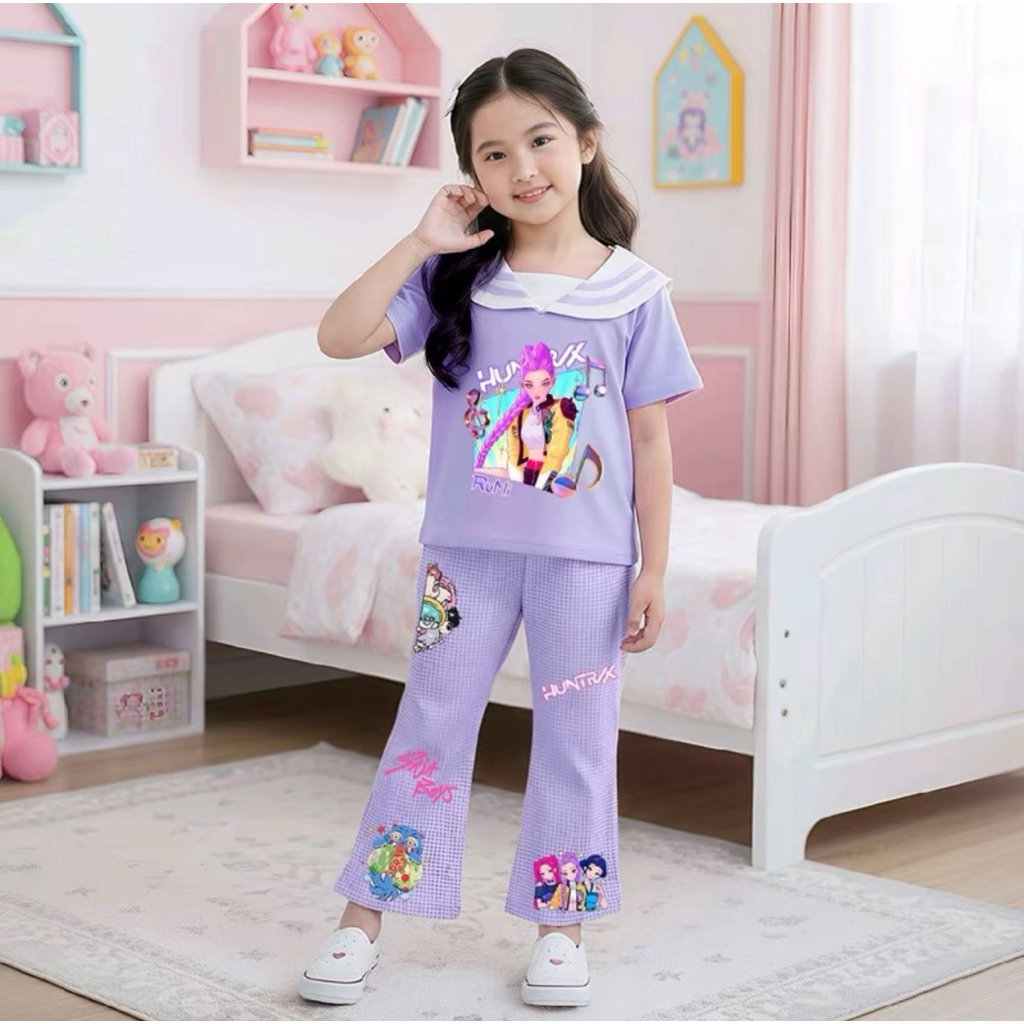 ชุดเซ็ตเด็กผู้หญิง ชุด2ชิ้น แต่งสกีนลายการ์ตูนน่ารัก ผ้านิ่มใส่สบาย พร้อมส่ง - รูปที่ 4