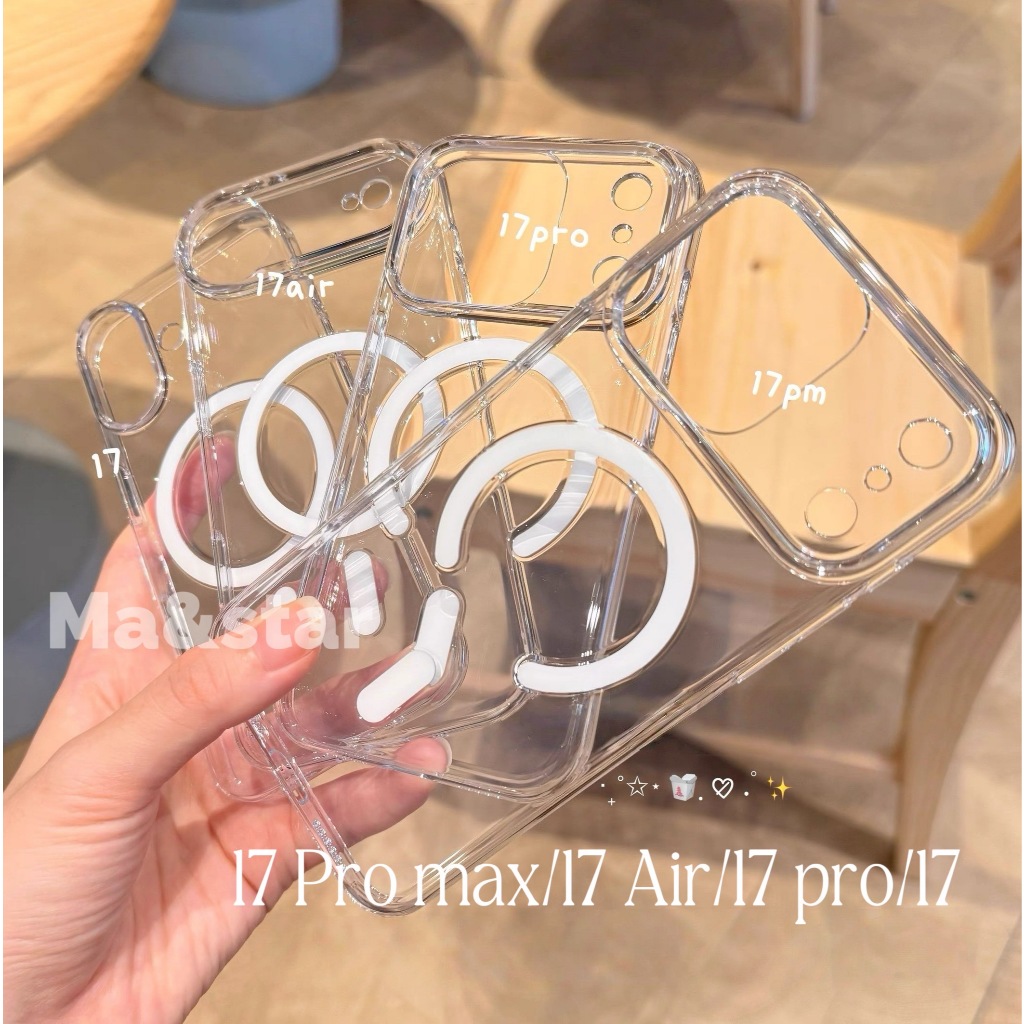 เคสแม่เหล็ก กันกระแทก สำหรับ iPhone 17 pro max 17Air 17 pro 17 เคสไอโฟน Case Wireless charger เคสใสแม่เหล็ก