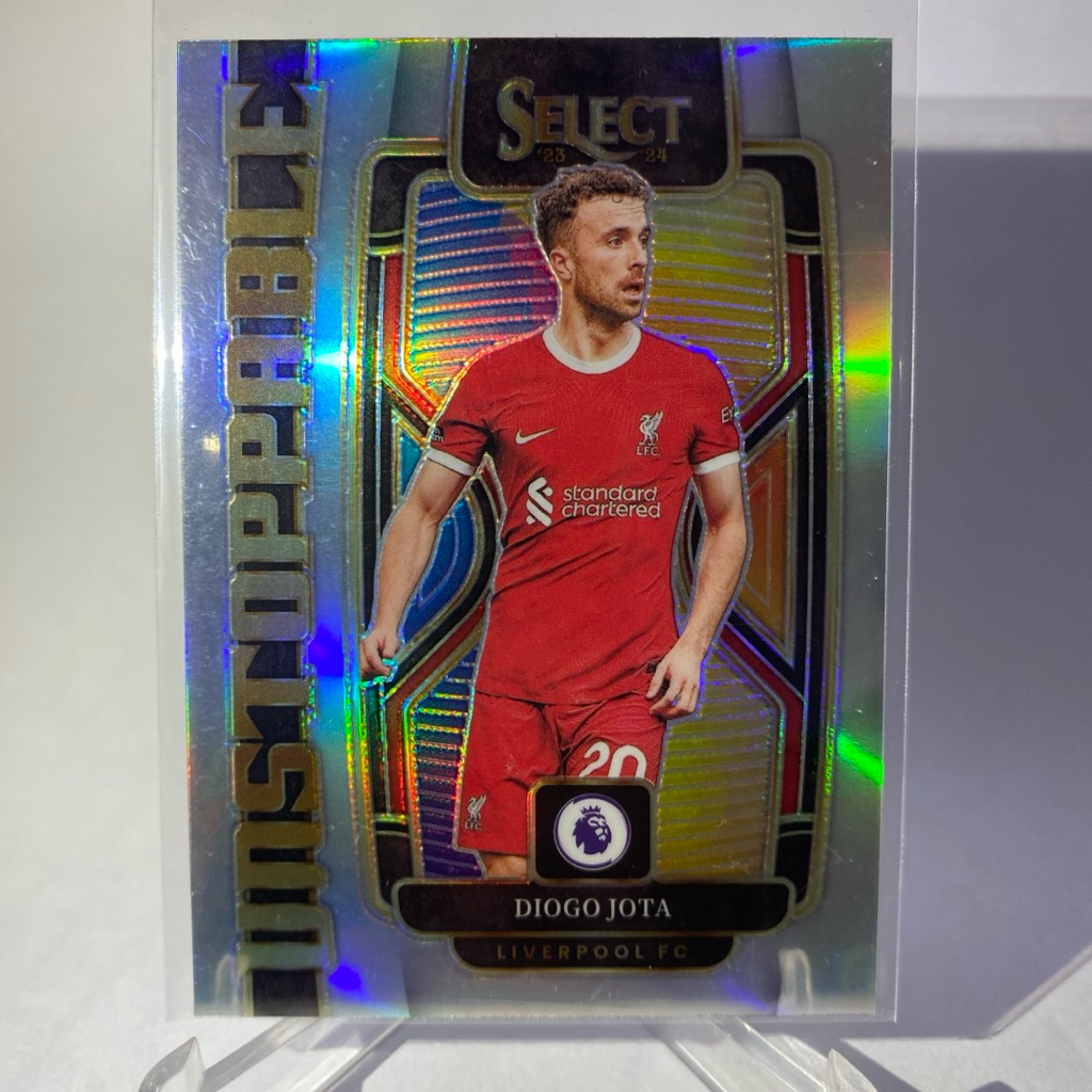 การ์ดนักฟุตบอลสำหรับสะสม DIOGO JOTA, LIVERPOOL, (PRIZM),UNSTOPPABLE,  PANINI SELECT 2024
