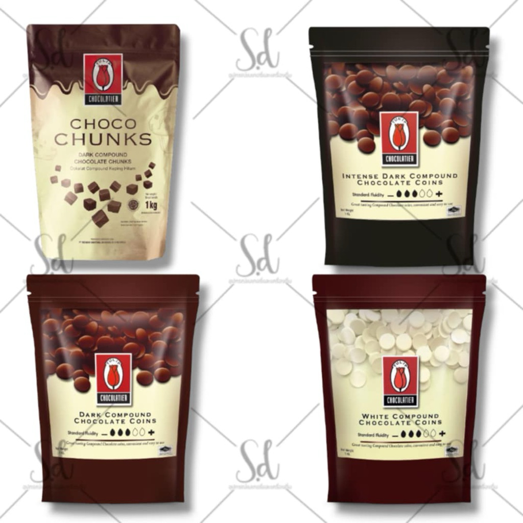 *ไม่รับเคลม/ไม่รับคืนทุกกรณี*Tulip Chocolate Compound Dark/ Intense/White/ Chunk ขนาด 1kg.