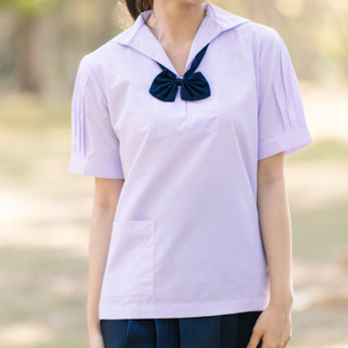 เสื้อนักเรียน คอปกทหารเรือ หญิง ตราเรือใบ ชุดนักเรียน เสื้อปกทหารเรือหญิง