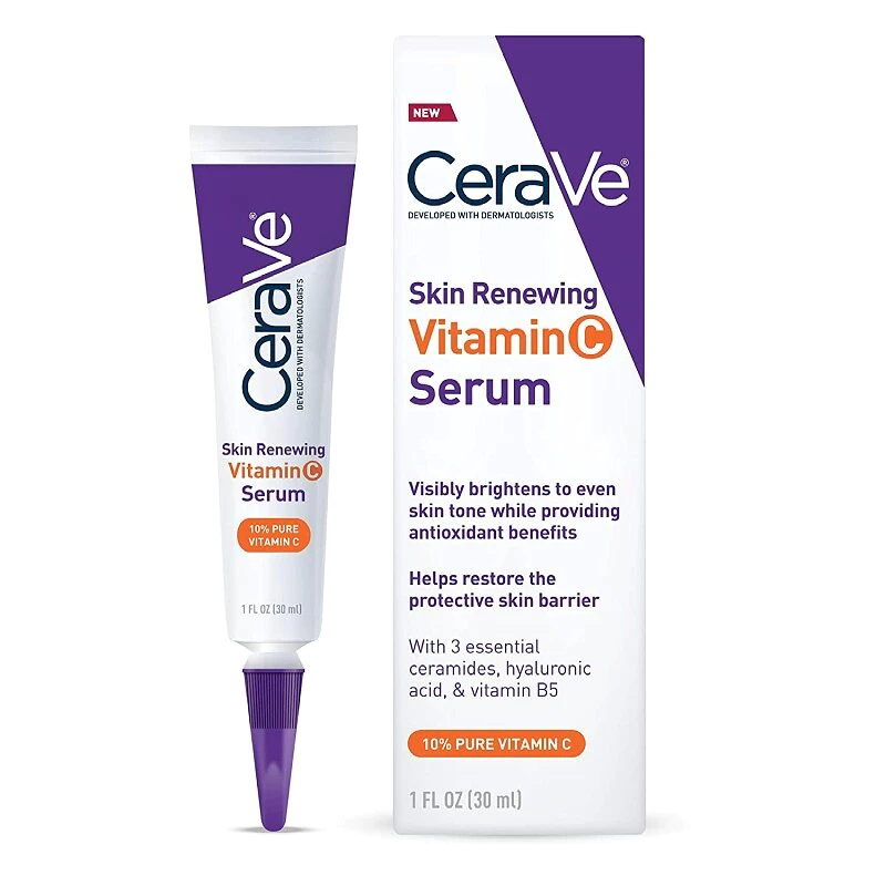 Cerave Skin Renewing Vitamin C Serum เซรั่มลดริ้วรอย + เผยผิวกระจ่างใส ฟื้นบำรุงปราการผิว 30ml