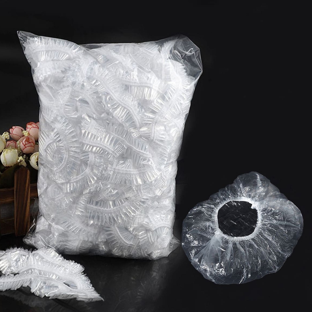 ⭐ส่วนลด3ชิ้น⭐หมวกอาบน้ําพลาสติก แบบใช้แล้วทิ้ง แพ็ค 100 แบบหนาชิ้น สำหรับโรงแรม รีสอร์ท สปาและห้องพักในอพาร์ทเม - รูปที่ 5