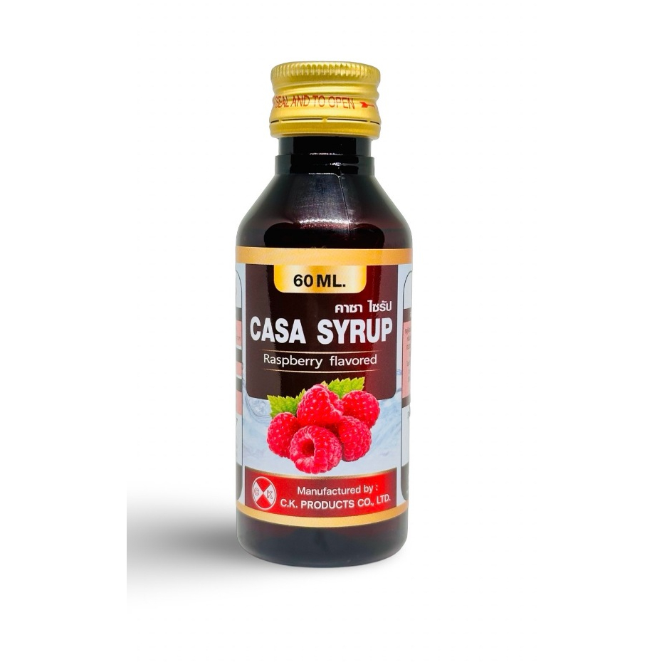 น้ำหวานเข้มข้นกลิ่นราสเบอร์รี่ Casa Syrup 60ml. 1ขวด.