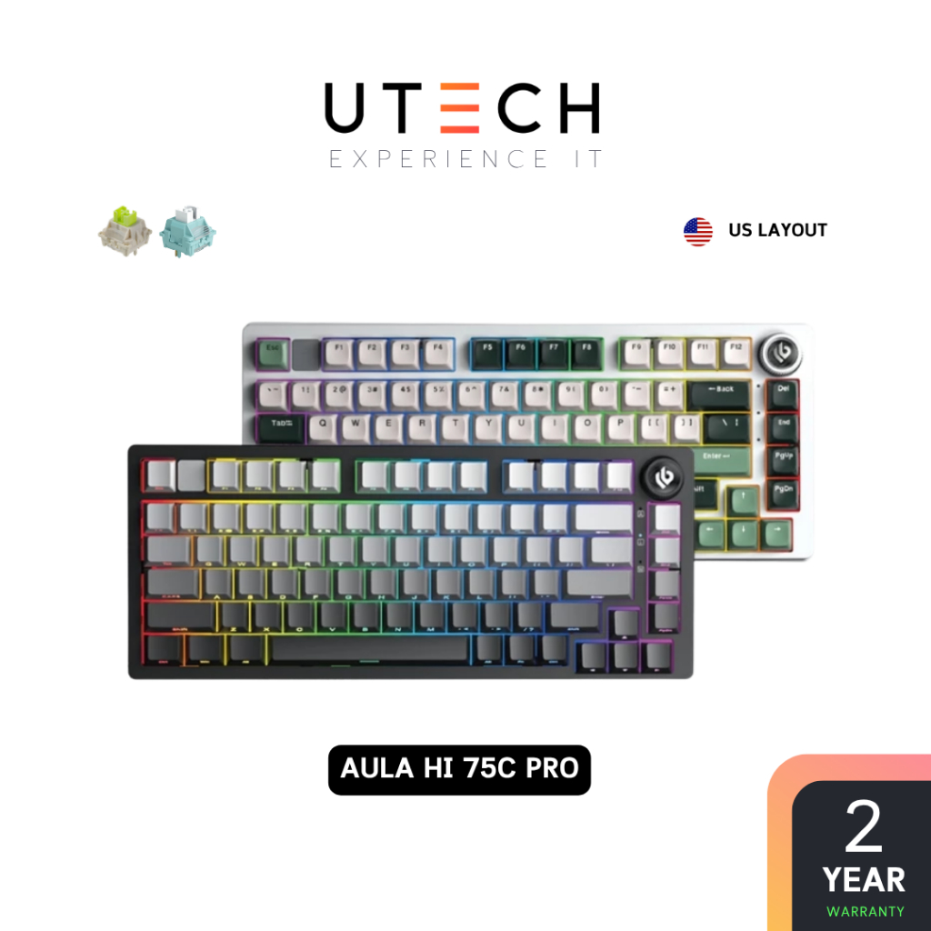 คีย์บอร์ดไร้สาย AULA x LEOBOG Hi75C Pro Aluminum Gasket Mechanical Keyboard by UTECH