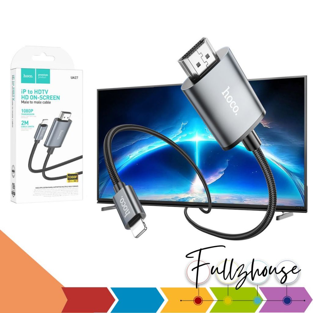 จัดส่งด่วน Hoco UA27 Cable for IOS to HDTV สายแปลงสัญญาณภาพและเสียงจากโทรศัพท์มือถือ เพื่อแสดงผลบนจอ