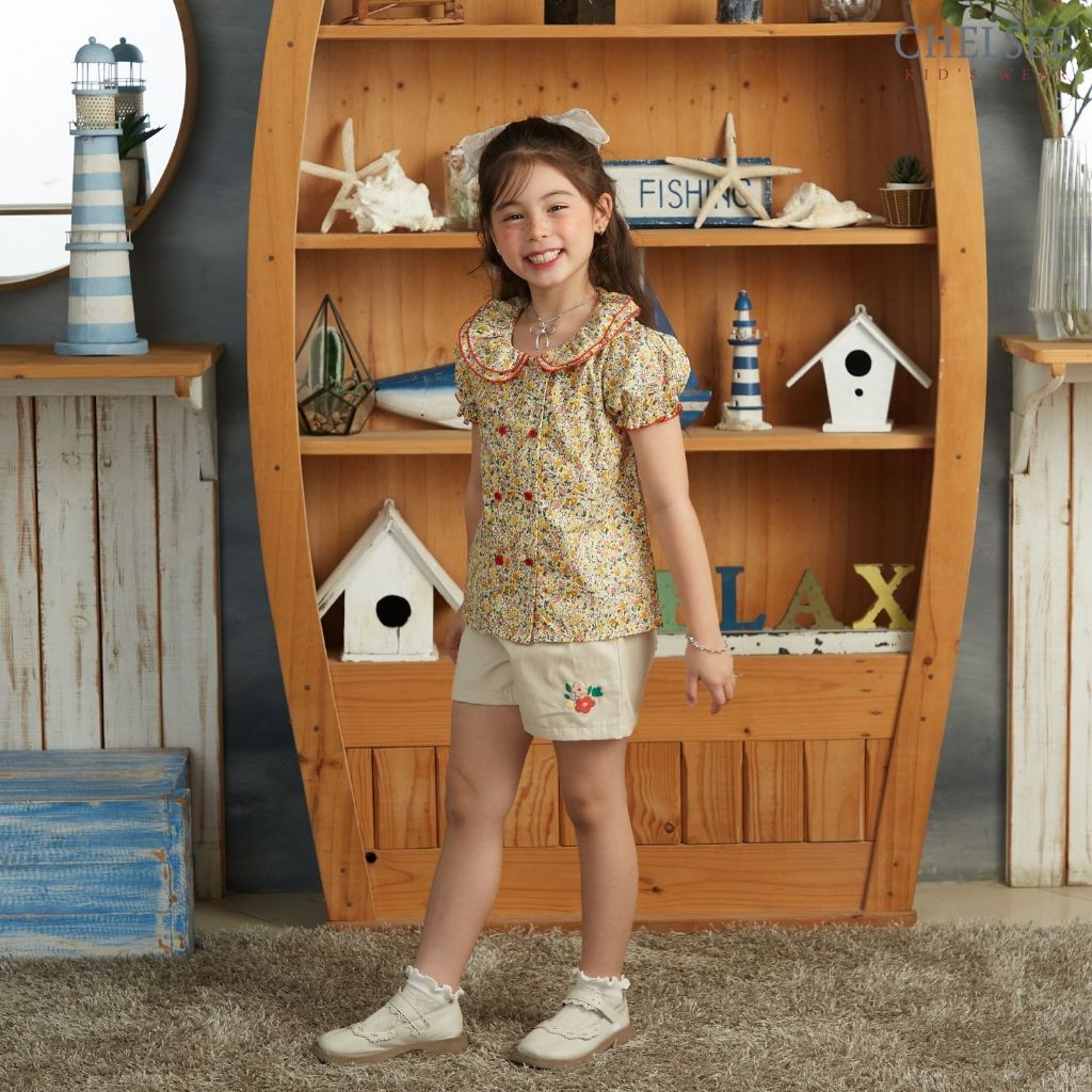 Chelsee เสื้อเชิ้ตคอกลม แขนตุ๊กตา ลายดอกไม้ 100%Cotton อายุ 1.5-10ปี เด็กผู้หญิง เสื้อผ้าเด็กโต รุ่น 238194 ราคา ถูกที่สุด ดีลบีเคเค แกลเลอรีภาพที่ 5