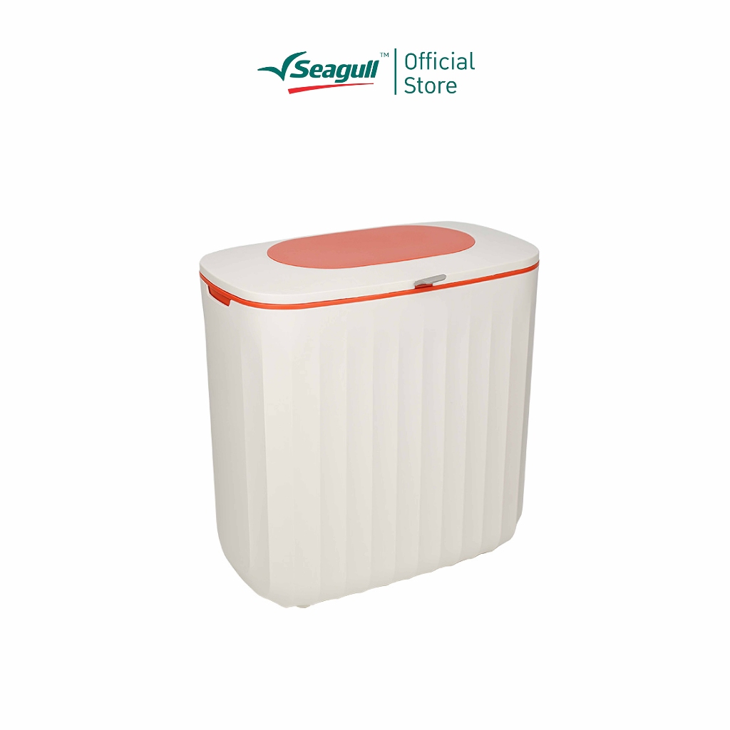 Seagull ถังขยะพลาสติกแบบแขวน ขนาด 8 ลิตร (เบจ/ส้ม) Plastic Hanging Bin