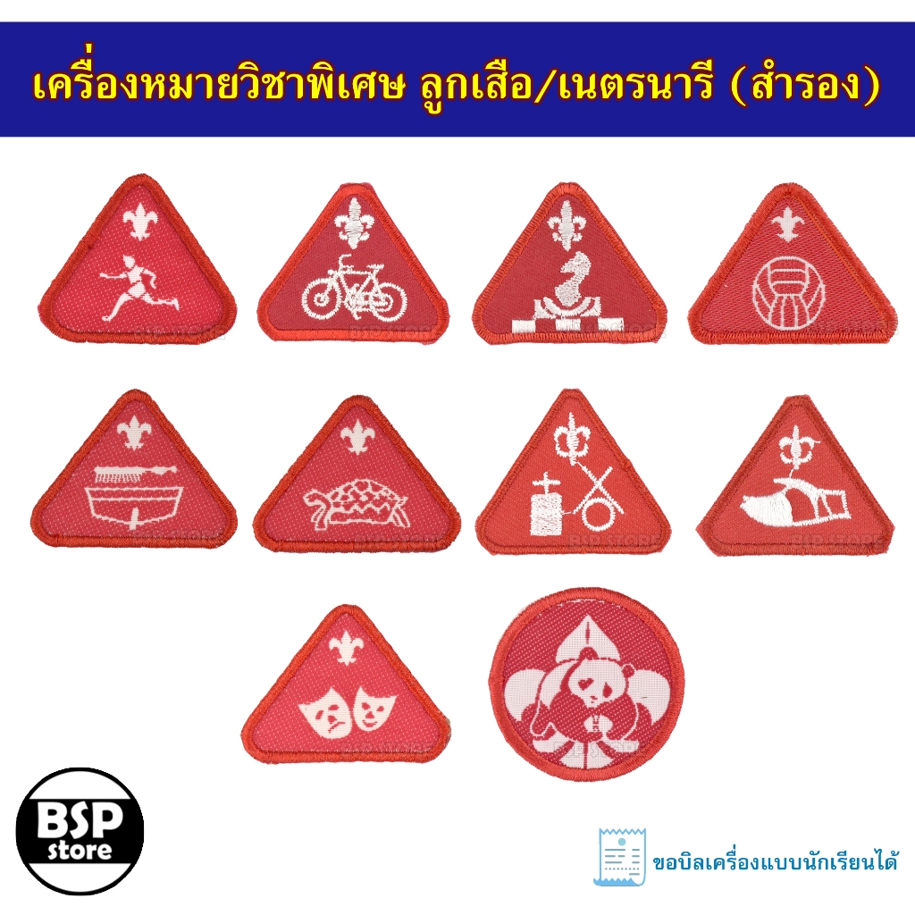 เครื่องหมายวิชาพิเศษ ลูกเสือ/เนตรนารี สำรอง ป้ายติดเสื้อลูกเสือ เนตรนารี