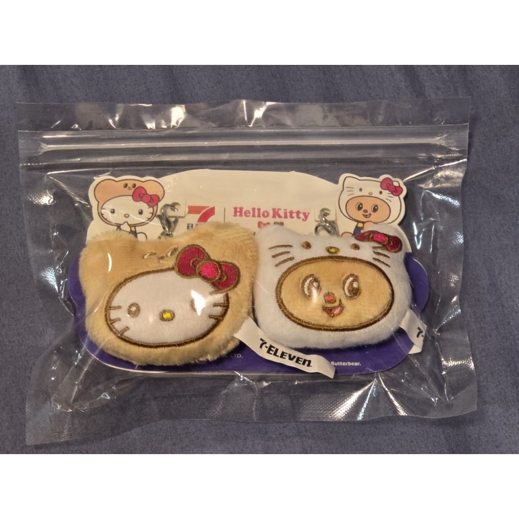 (พร้อมส่ง) HelloKitty x Butterbear [7eleven] กระเป๋าผ้า,พวงกุญแจ