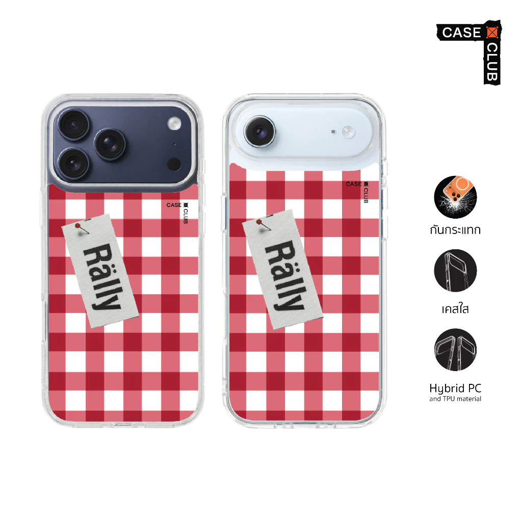 CaseClub เคสคลับ เคสไอโฟน เคสโทรศัพท์ เคสใส ลาย Rally ตารางสตรอว์เบอร์รี่ สำหรับ iPhone ไอโฟน / Samsung ซัมซุง