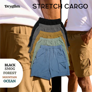 กางเกงคาร์โก้ขาสั้นเอวยางยืด Unisex - Cargo Shorts Drygum