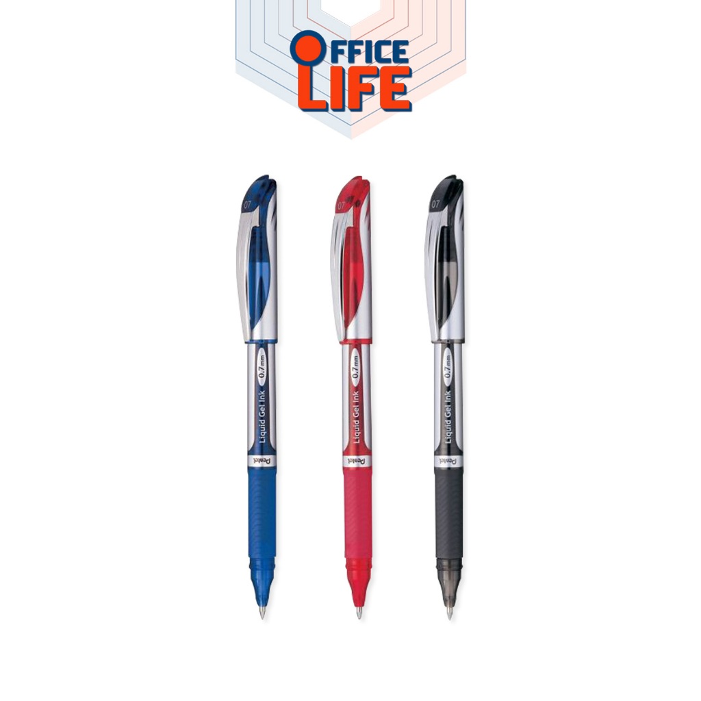 Pentel (เพนเทล) ปากกาเจล ปากกา รุ่น ENERGEL BL57-B ขนาด 0.7 มม. สีน้ำเงิน แดง ดำ (1 ด้าม)
