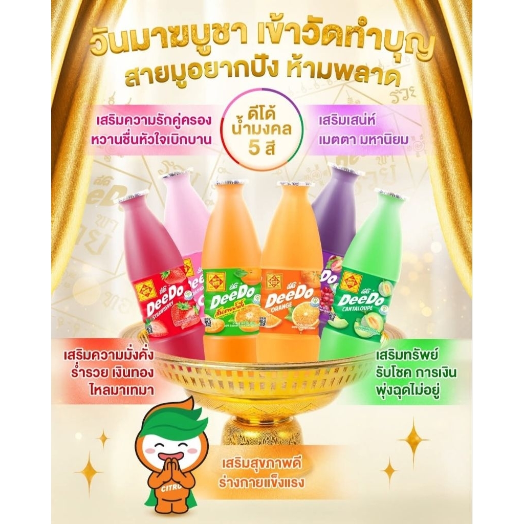 DeeDo ดีโด้ 300มล. (ฝาเจาะ) ครบรส (ยกแพ็ค6ขวด)