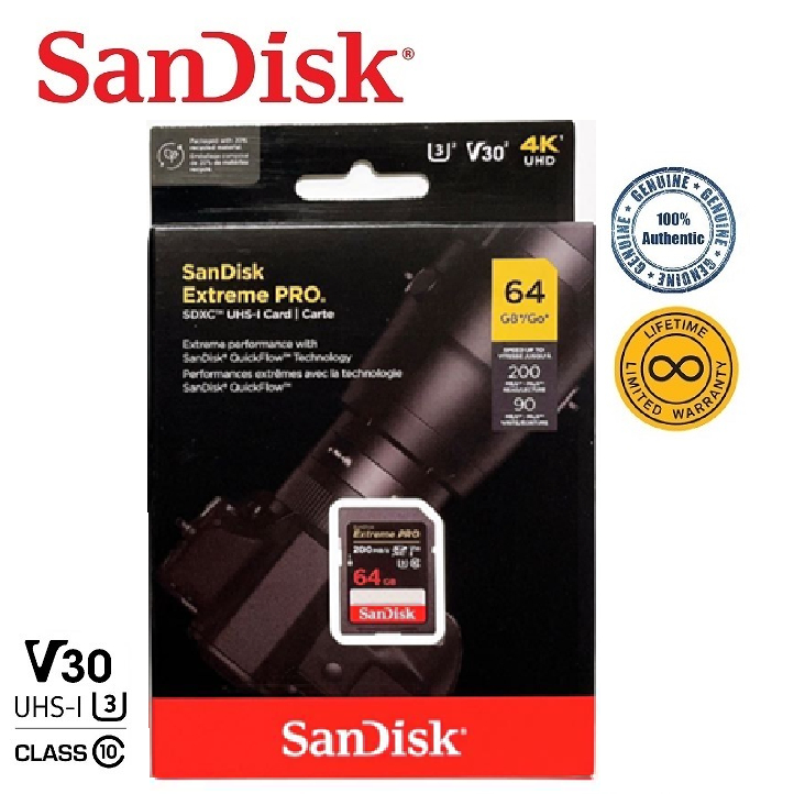 SanDisk 64GB Extreme Pro SDXC (200MB/s)