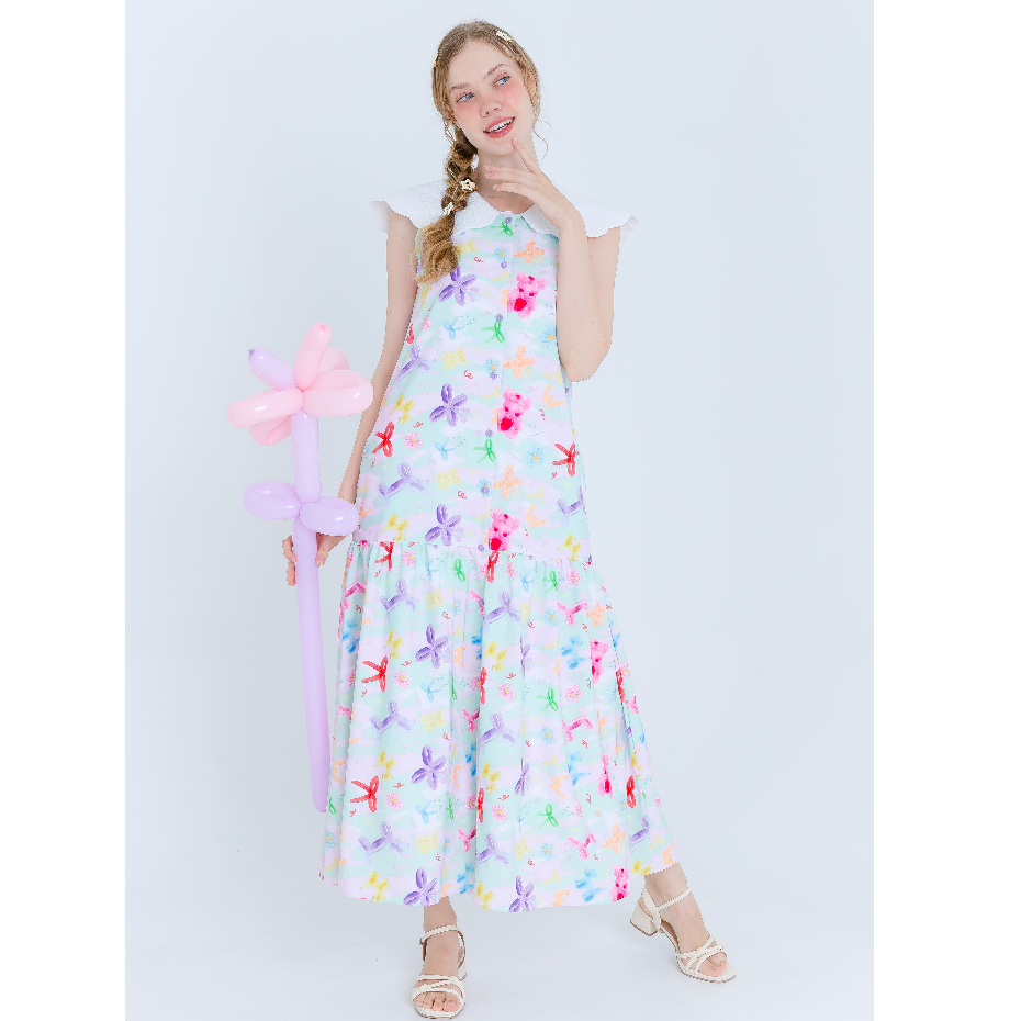 TW Baby ชุดเดรสผู้หญิง (คุณแม่)  ลายลูกโป่ง