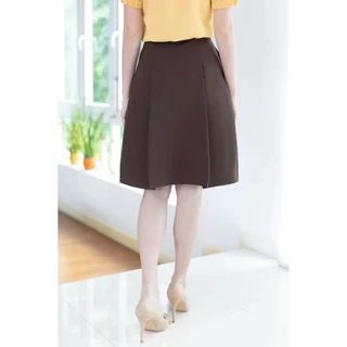 Narinari : PK04 Box Pleat A-line Skirt with Pocket กระโปรงทำงานมีกระเป๋าข้าง