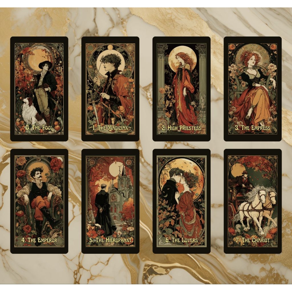 Art Nouveau Tarot ไพ่ยิปซีแท้ภาพสวย ไพ่ทาโร่ต์ ไพ่ยิปซี Tarot Cards Decks
