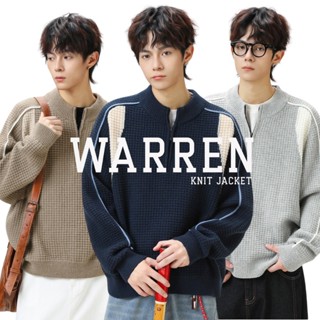 IBB WARREN KNIT SWEATER WITH ZIP เสื้อสเวตเตอร์ผ้าไหมพรมคอกล…