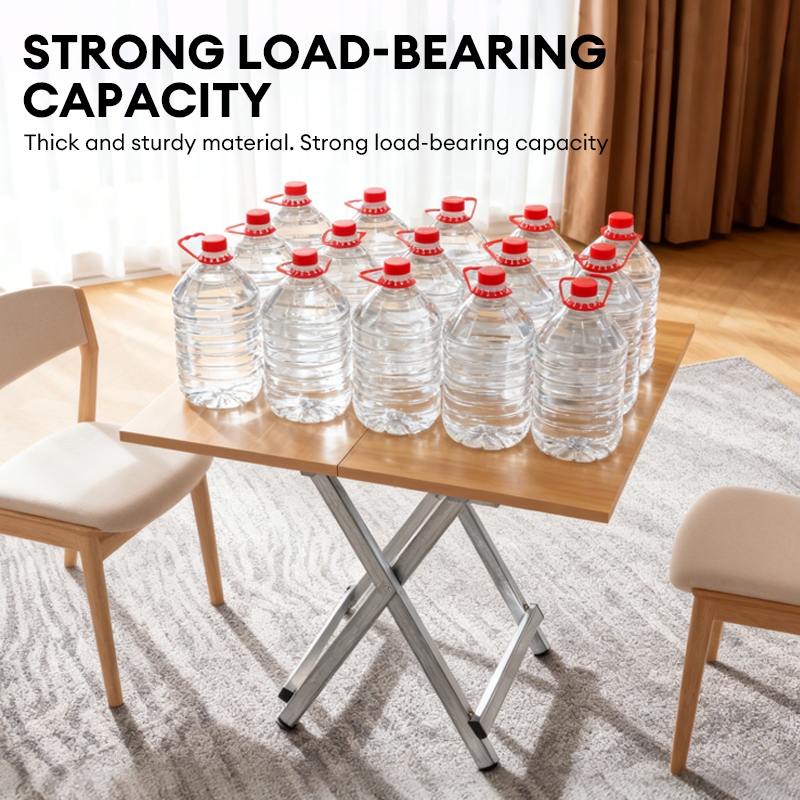 โต๊ะพับสี่เหลี่ยม โต๊ะกินข้าวแบบพกพา โต๊ะพับแบบพกพาสำหรับใช้ในครัวเรือน - รูปที่ 3