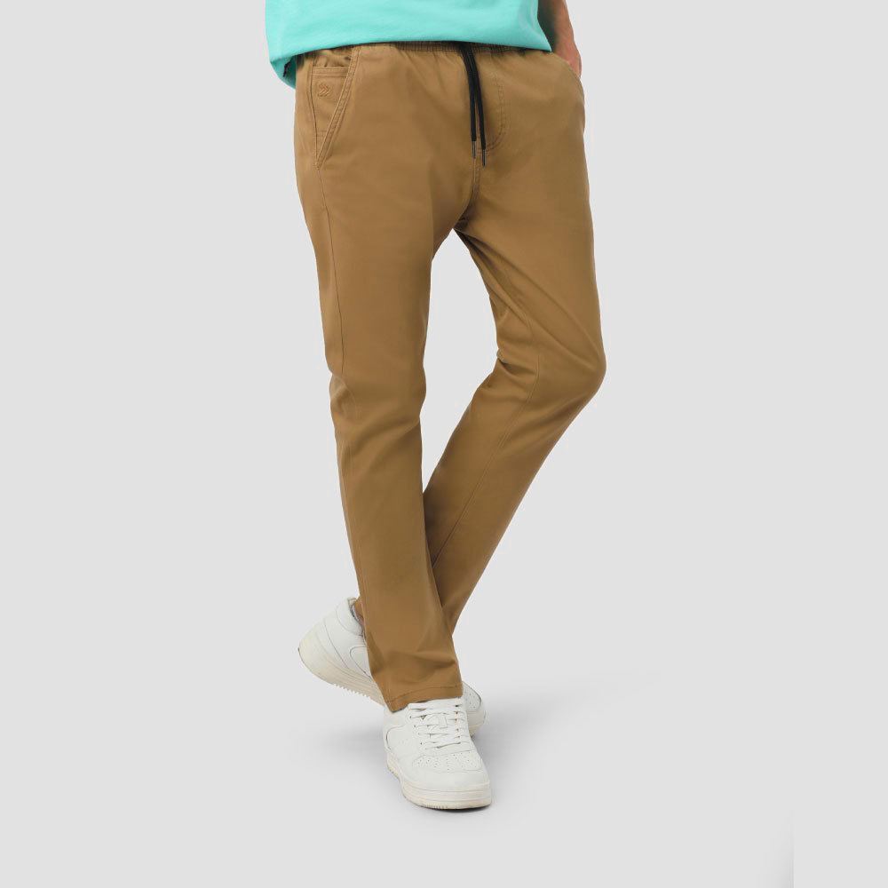 DAVIE JONES جوغر رجالي Slim Fit — بني محمر — صورة 5