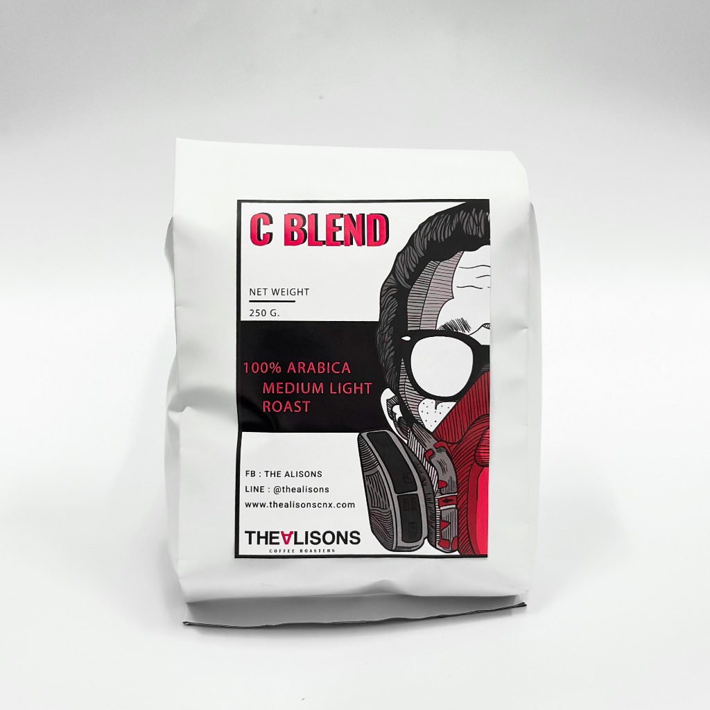 เมล็ดกาแฟคั่ว C BLEND (Medium Light Roast) 250 g. / 100% Arabica เกรด A  / Classic Blend