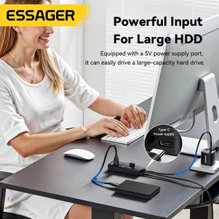 Essager 7-in-1 ฮับ ​​USB 3.0 พร้อมการส่งข้อมูลความเร็วสูง 5Gbps และปุ่มปิดหน้าจอเพื่อปกป้องความเป็นส่วนตัว