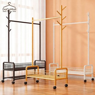 [เสาเเขวนหมวก+ตะกร้า] ราวแขวนผ้า ราวแขวนเสื้อผ้า โครงเหล็ก  …