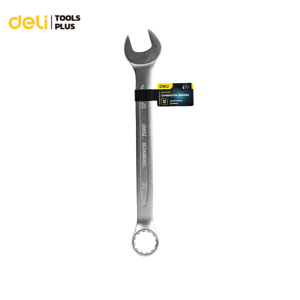 Deli ประแจปากตาย ประแจแหวนข้าง ประแจขนาด 6 - 20mm คันน็อต คลายสกรู อุปกรณ์ช่าง Combination Spanner
