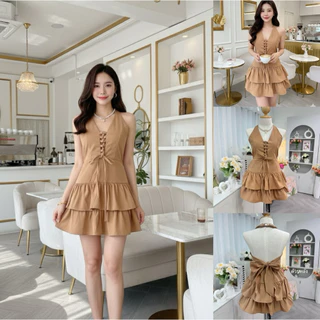 (อก32-40)“MELINE LACEY DRESS” – เดรสสายผูกหลังระบายสองชั้น งานน่ารัก เรียบหรูดูแพง