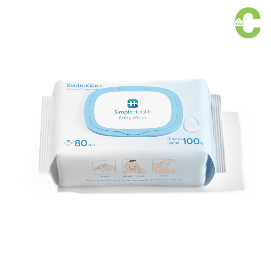 HOMEC ทิชชู่เปียก ทิชชู่เปียกสำหรับเด็ก Baby Wipes 80 แผ่น ปราศจากแอลกอฮอล์ เหมาะสำหรับผิวแพ้ง่าย