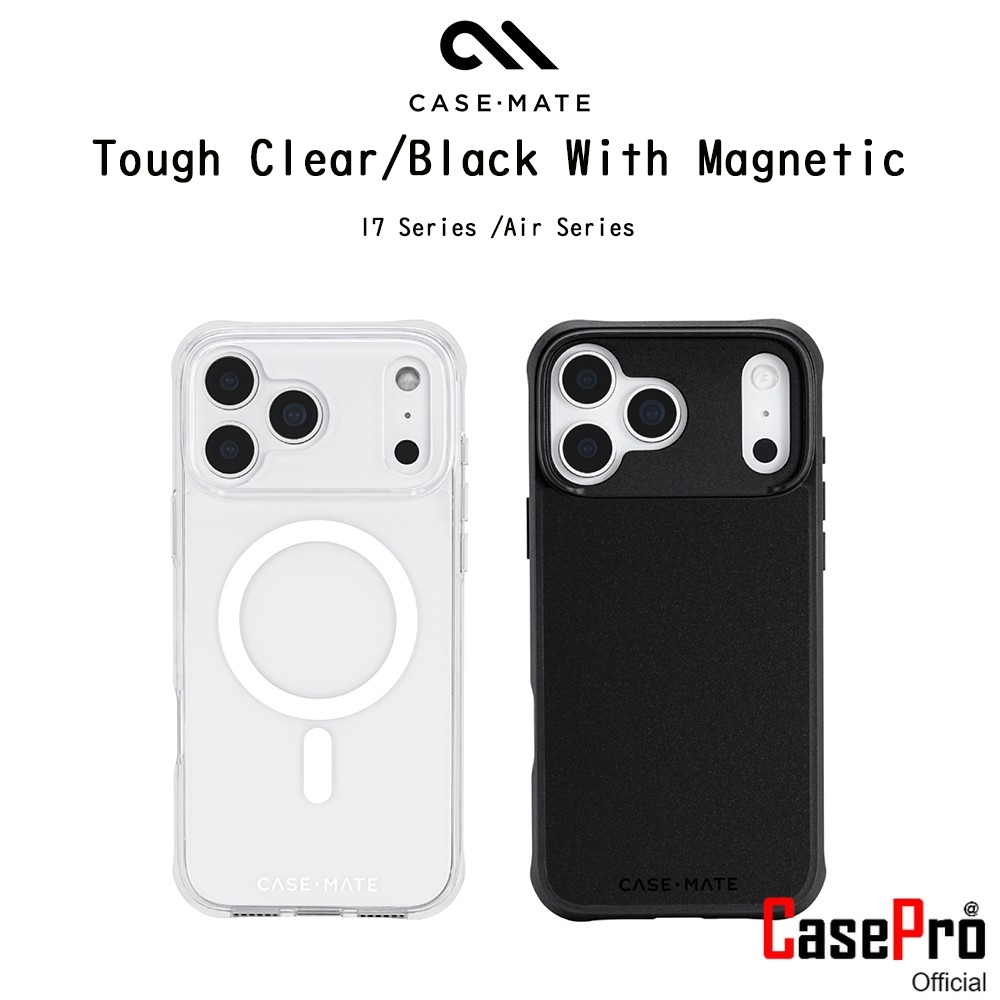 CASE-MATE Tough Clear/Black With Magnetic เคสใสกันกระแทกระดับ3.5เมตรเกรดพรีเมี่ยม เคสสำหรับ iPhone Air/17/17Pro/17Promax