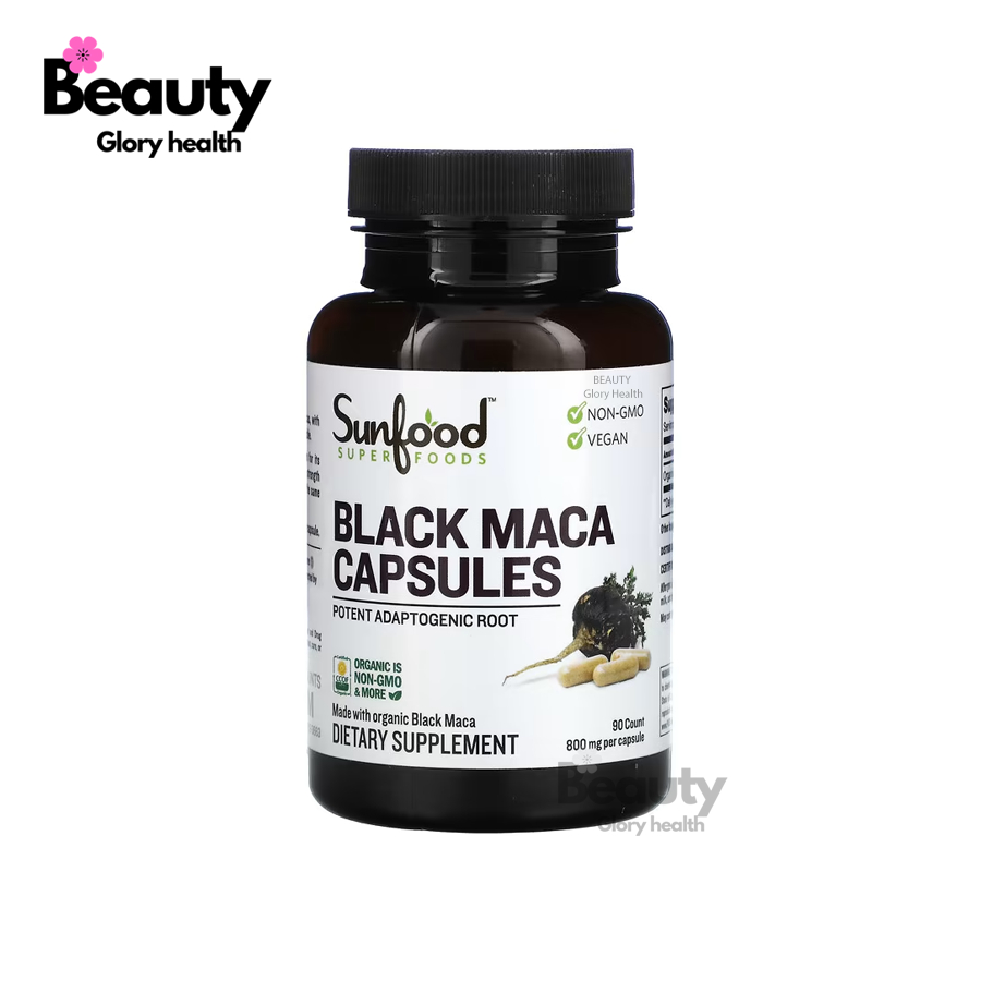 Sunfood, Black Maca, 800 mg, 90 Capsules