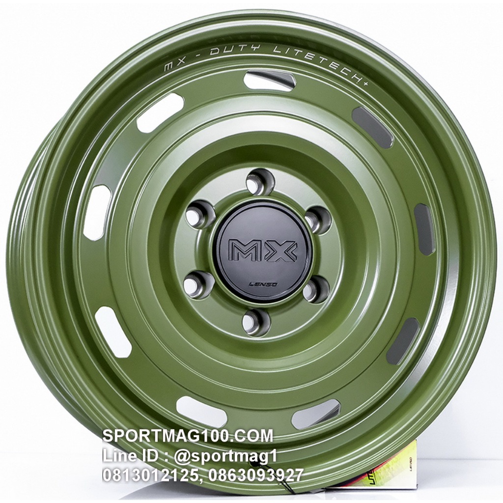 ล้อแม็กซ์ Lenso MX DUTY LITETECH+ ขอบ17นิ้ว 6รู139.7สีเขียวอาร์มี่ กว้าง8.5นิ้ว Offset20 [[22497]