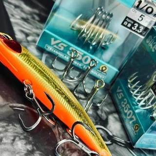 SIKE VS 3507 3517 Treble Hook ตัวเบ็ดสามทาง ทรงสามเหลี่ยม แข็งแรงพิเศษ 3X Strong กันสนิม 100% สำหรับเหยื่อปลอมและงานทะเล