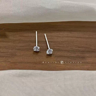 💎✨ ต่างหูเพชรมินิ 3 มิล; ต่างหูเพชรเม็ดเดียว 3 มิล