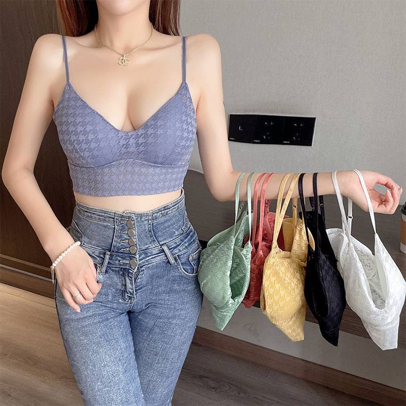 [ส่งจากไทย] 𝑩𝒓𝒂𝑩𝒓𝒂𝑩𝒓𝒂 #bra-145 ครอปสายเดี่ยว แบบสวม เสริมฟองน้ำ