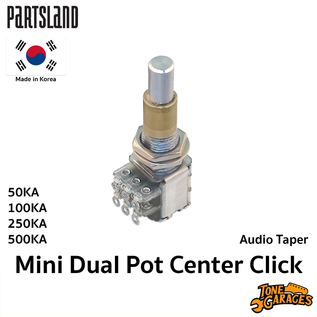 Partsland Mini Dual Pot Long / Center Click DUAL12 พ็อต 2 ชั้น เซนเตอร์ 50KA 100KA 250KA 500KA Made in Korea