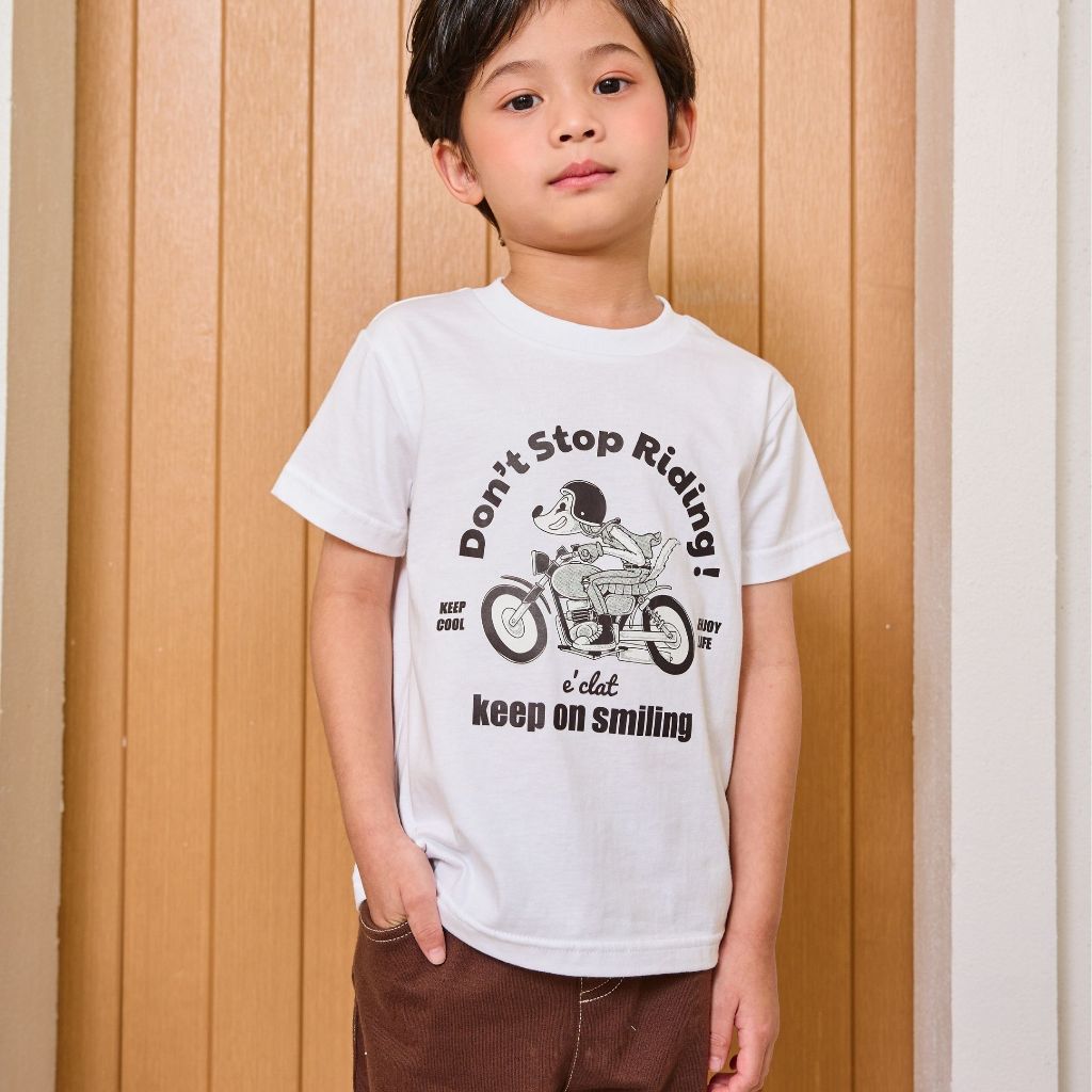 e'clat เสื้อยืดเด็ก เสื้อสีขาว งานขาวดำ ใส่ออกงาน เสื้อผ้าเด็ก 1-6ปี (มีกระดุมไหล่18M-2Y)  ผ้า jersey 100%cotton 9148