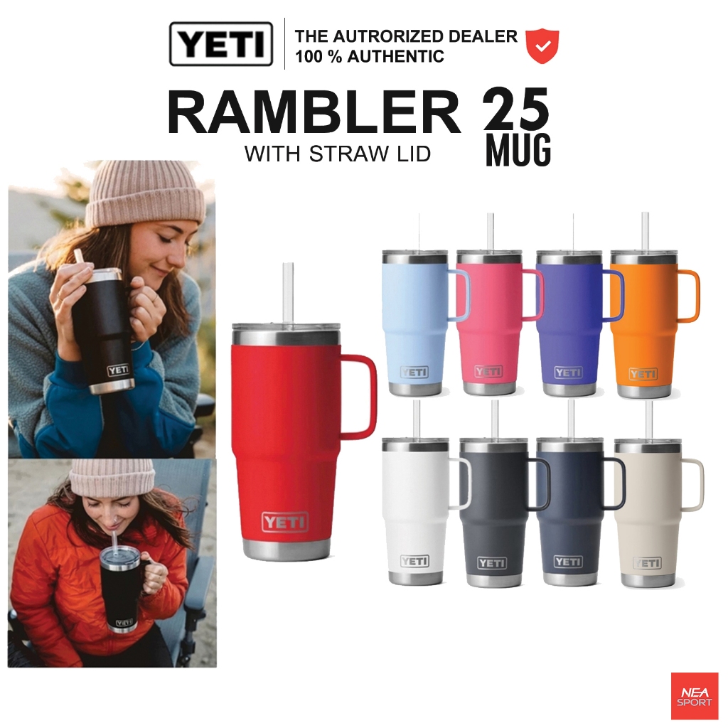 [สายนี้เน้นคุณภาพ] YETI RAMBLER 25 OZ MUG WITH STRAW LID แก้วเก็บความเย็น เยติ ลิขสิทธิ์แท้