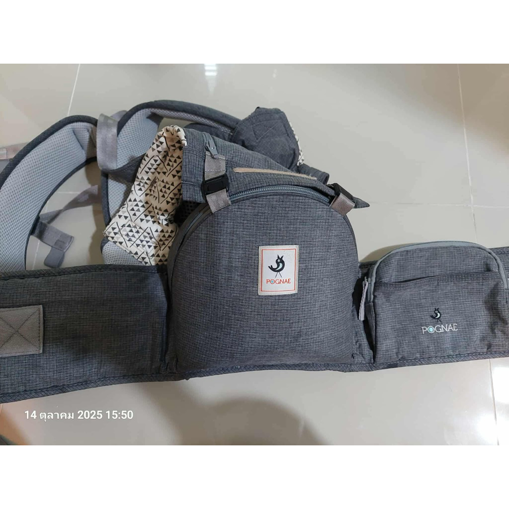 ส่งต่อ‼️เป้อุ้มเด็ก POGNAE เป้อุ้มเด็ก รุ่น No.5 NEO สี Light Grey  เป็นเป้อุ้มเด็กแบบ Hipseat Carri