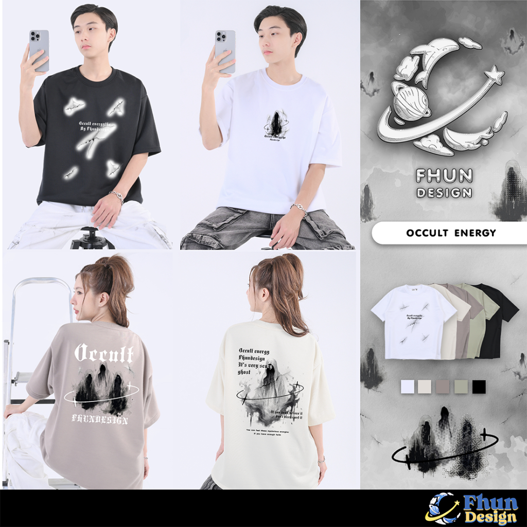 FhunDesign เสื้อยืดโอเวอร์ไซส์ คอลเลกชั่น Occult energy หลายสี (ลิขสิทธิ์แท้100%)