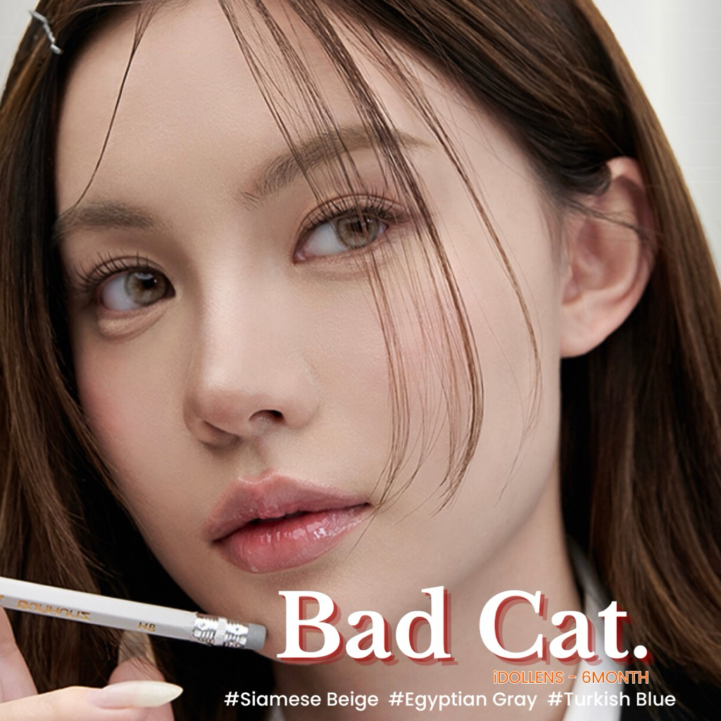 👀,(เติมสินค้า29ธันวาเที่ยงคืน) IDOLLENS – BAD CAT คอนแทคเลนส์ราย6เดือน พร้อมส่งครบทุกสี/ทุกค่าสายตา