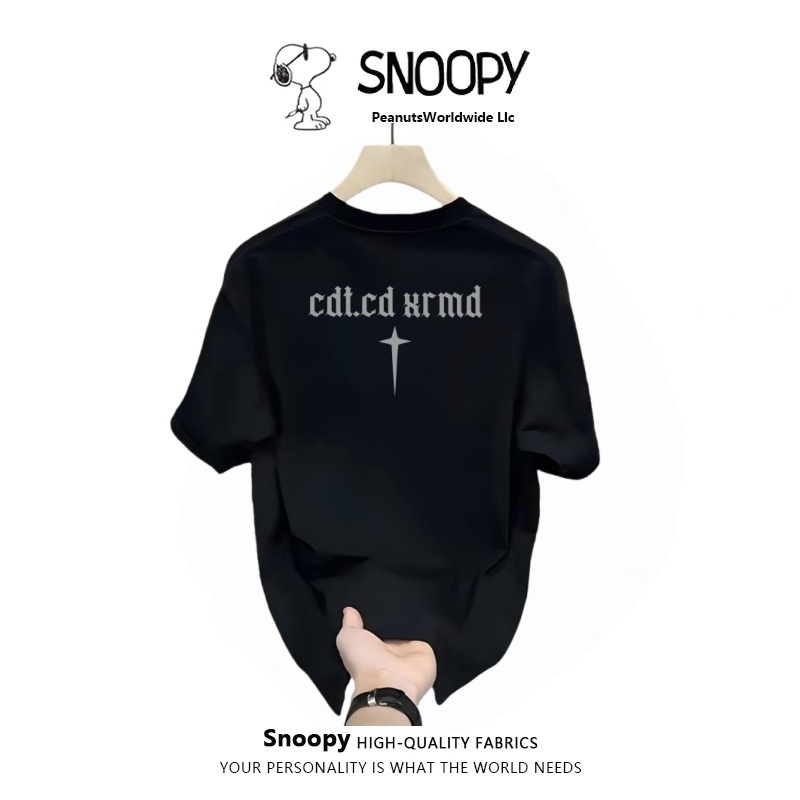 Basi เสื้อยืด oversize unisex สกรีนหน้าหลัง ลาย "cdt.cd hrmd" ผ้าคอตตอน100% เนื้อผ้าเกรดพรีเมียม คอก