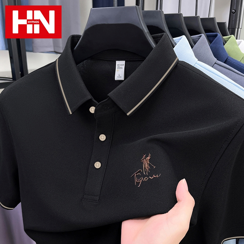 HYPNOS 2321-Fเสื้อโปโลผู้ชาย สไตล์สปอร์ต แขนสั้น ผ้าฝ้ายแท้ ใส่สบาย เสื้อโปโล Unisex ผู้ชาย ผู้หญิง สีพื้น สไตล์มินิมอล