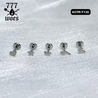 G23จิวไทเทเนียมเกรดแพทย์F136ฐานแบนต่างหูจิวกระดูกหูรูปดาวดวง…