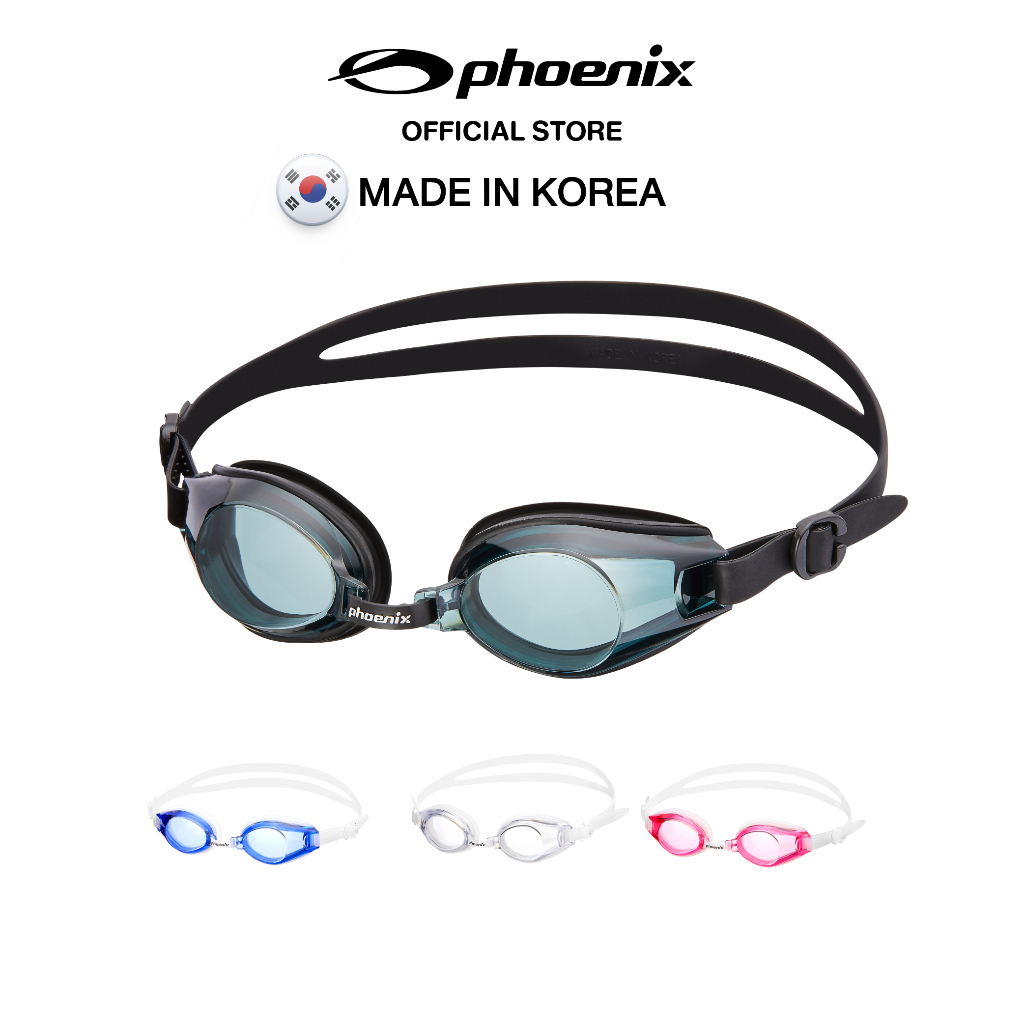 Phoenix PN-203 แว่นว่ายน้ำ เลนส์ใส ป้องกัน UV พร้อมสายซิลิโคนปรับได้ เหมาะสำหรับออกกำลังกาย/ซ้อม