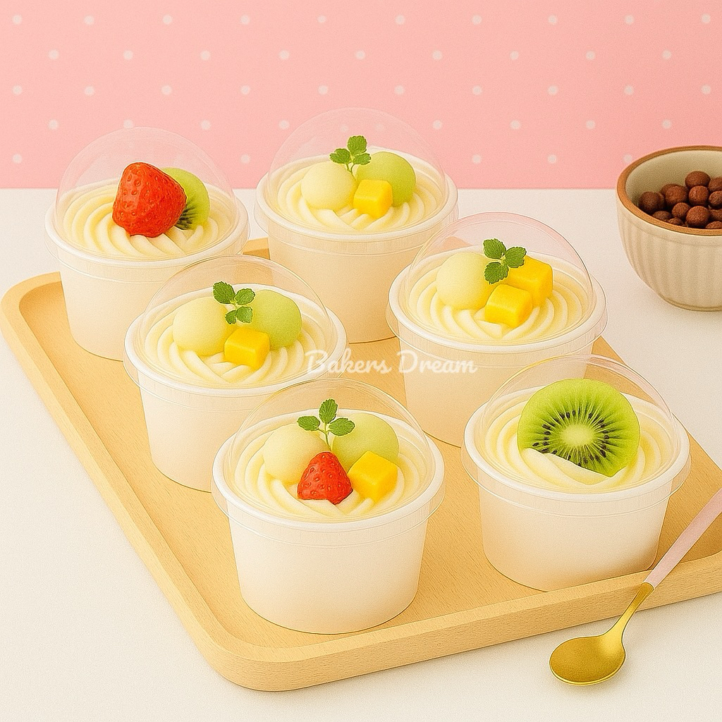 ถ้วยกระดาษอบขนม พร้อมฝาปิดทรงโดม แพคละ 10 ชุด