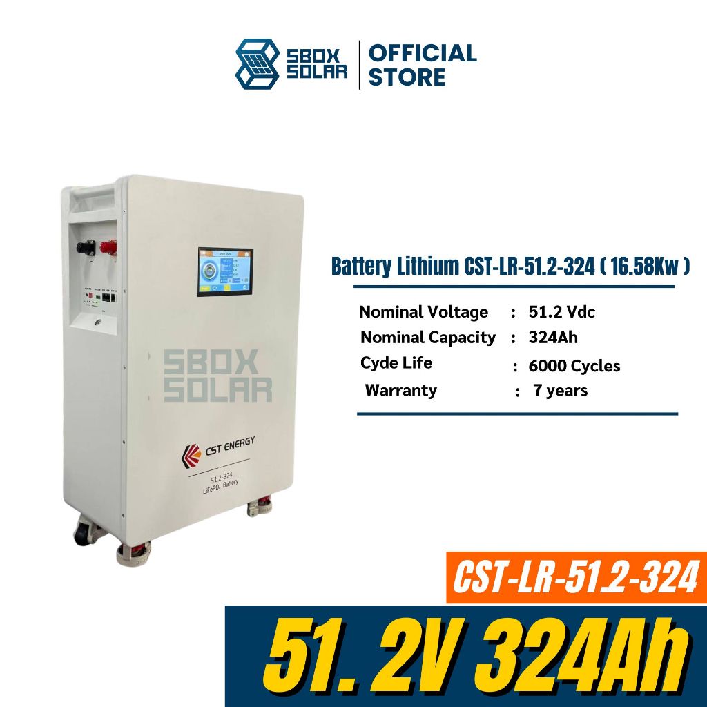 Lithium Battery 51.2V 324Ah  16.58Kwh CST Battery  warranty 7 years