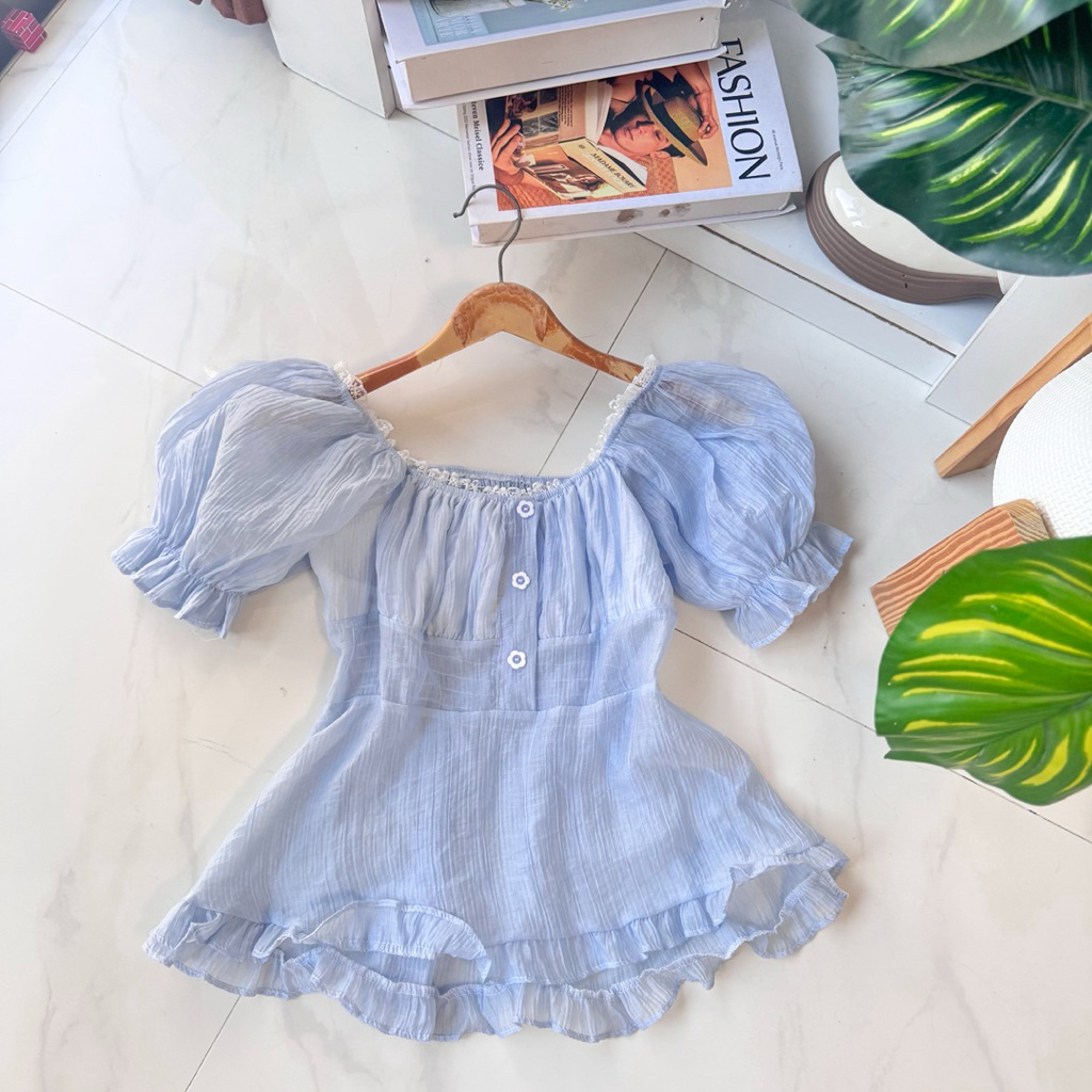 เสื้อแขนตุ๊กตาอก32-40 แต่งระบาย ♥️ึ